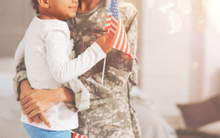 veteran with her kid