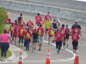 Group of people running 5K